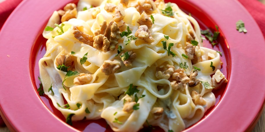 Fettuccine met walnoten en gorgonzola