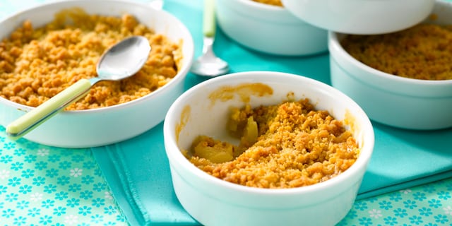 Crumble aux pommes, au beurre salé et à la cassonade