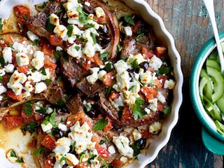 Varkenskoteletten gegratineerd met feta