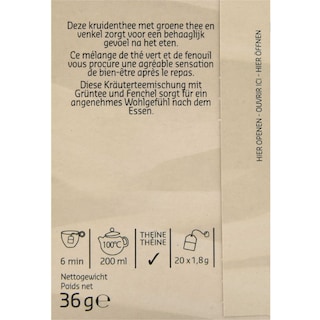 Delhaize | Bio | Tisane | Ventre plat | Sachets | Bio 