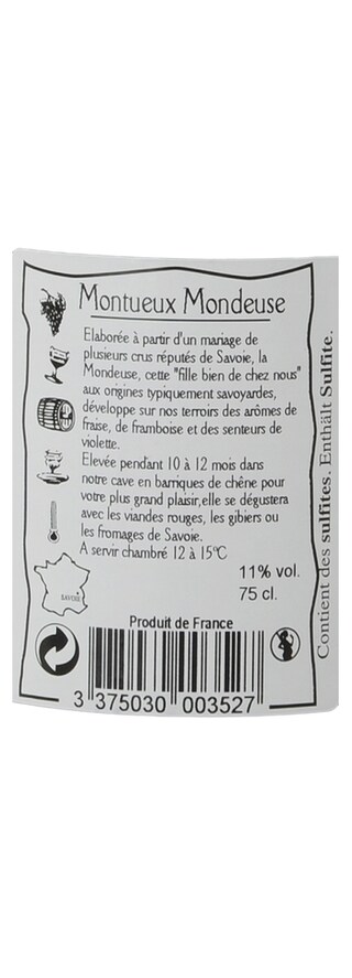 FR SAVOIE | Savoie | Montueux Mondeuse 2014 Rood 