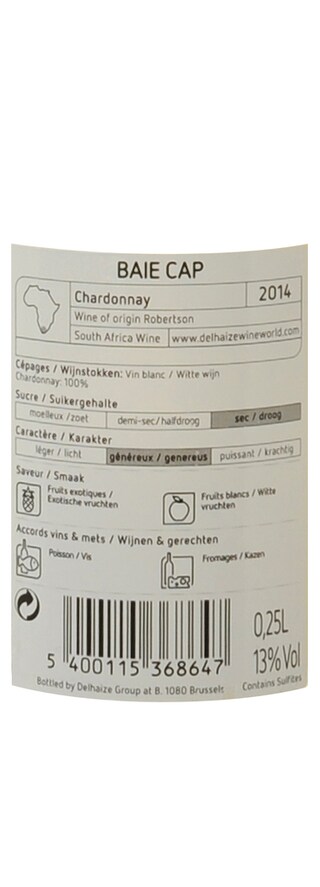 Afrique du Sud - Western Cape | Chardonnay Reserva | 2014 | Blanc 