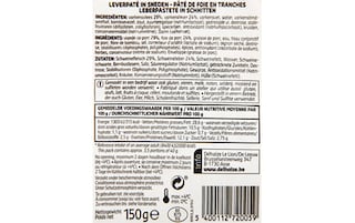 Delhaize | Pate de foie en tranches BVI 