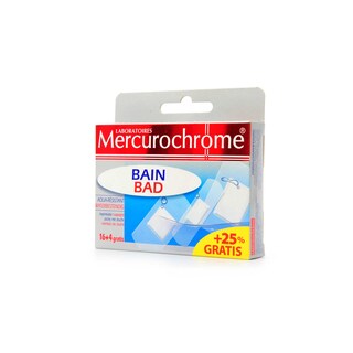 Mercurochrome | Pansements | Bain | Aqua-résist | 16 + 4 grat 