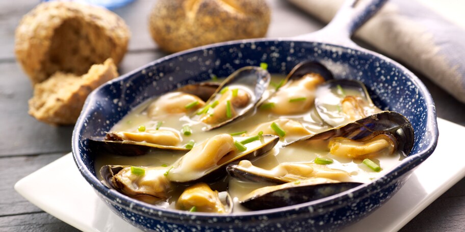 Moules sauce poulette