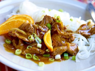 Emincé de bœuf à l’orange et au gingembre