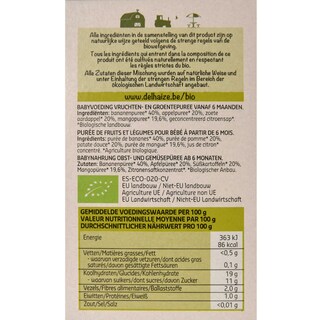 Delhaize | Bio | Pouch | Mango Zoete Aardappel | 6M | Bio 