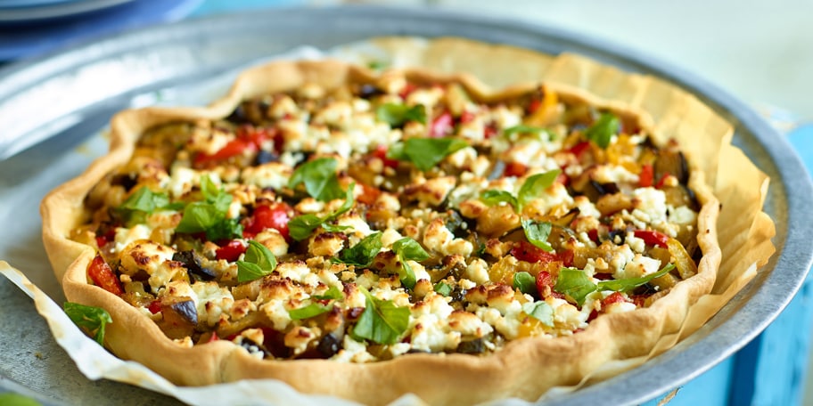 Tarte aux légumes et au chèvre frais