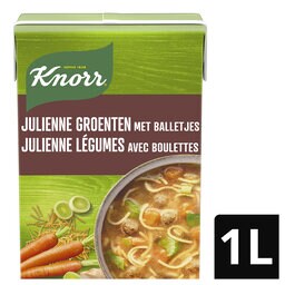 Soep in brik | Julienne groenten en balletjes | 1 L