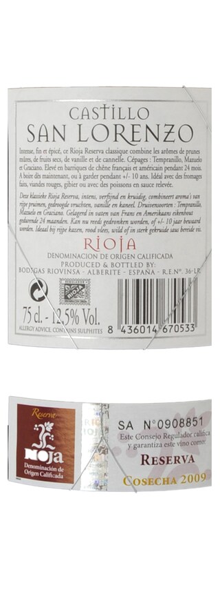 Castillo San Lorenzo | Rioja Reserva 