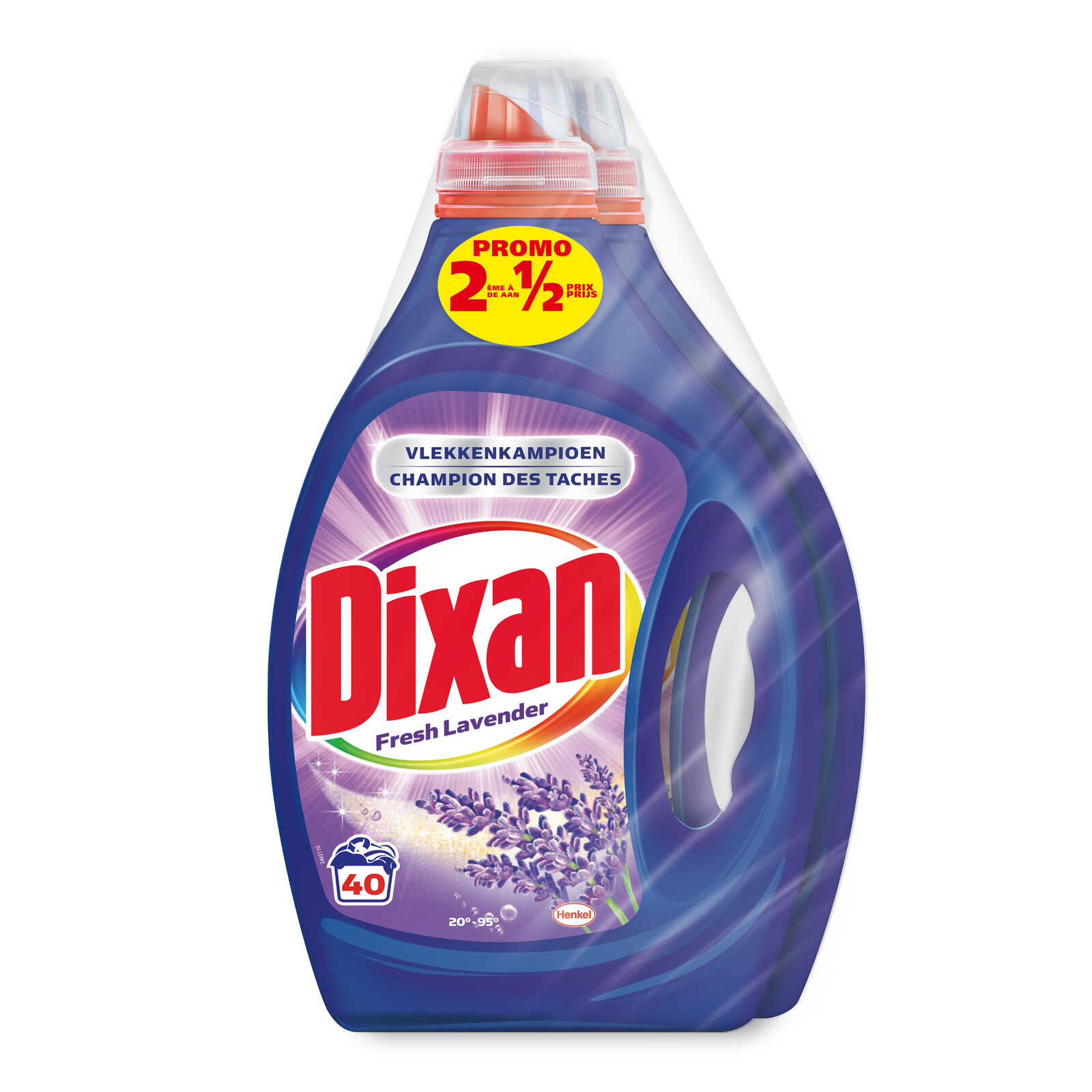 Dixan | Lessive | Gel | Lavande | 2L | 2ème à 1/2 prix | 40 pc | Delhaize
