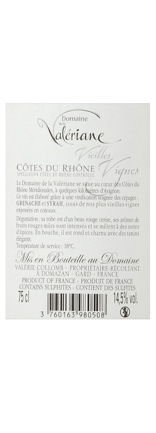 France - Frankrijk | Rhône - Côtes du Rhône | Domaine La Valérianne Vieilles Vignes 16 