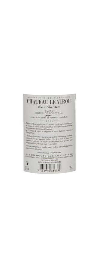 France - Frankrijk | Blaye - Côte de Bordeaux | Château Le Virou Tradition 2016 