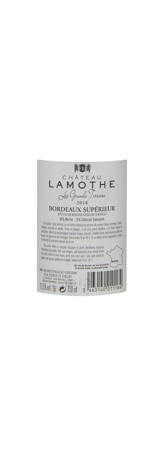 France - Frankrijk | Bordeaux - Bordeaux Superieur | Château Lamothe Grands Terroirs 2016 