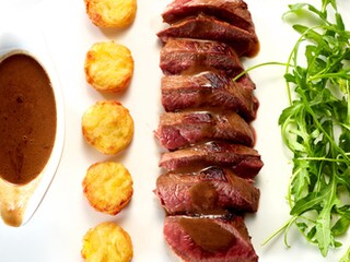 Hindefilet, saus met eendenlever