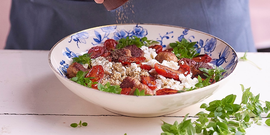 Balletjes in tomatensaus met quinoa