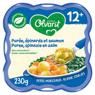 Olvarit | Maaltijd | Puree Spinazie Zalm | 12M 230 gr
