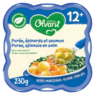 Olvarit | Maaltijd | Puree Spinazie Zalm | 12M 