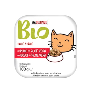 Delhaize | Bio | Aliment Chat | Pate | Boeuf | Bio 
