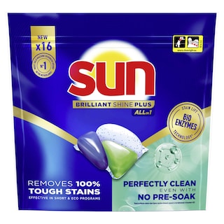 Sun | Vaatwascapsules | Brilliant Shine+ | 16T 16 st