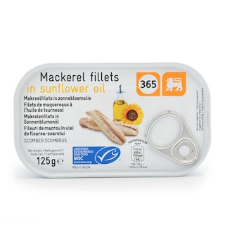 365 | Delhaize | Maquereaux | Huile de tournesol 