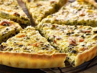 Quiche met mosselen en prei