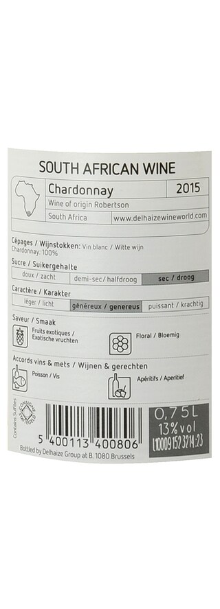 SOUTH AFRICA - ROBERTSON | Chardonnay RSA AD Zottegem 