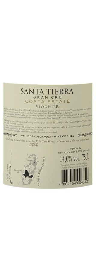Chili | Colchagua Valley | Santa Tierra Grand Cru Costa Viognier 2014 