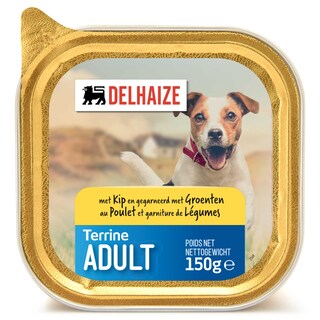 Delhaize | Hondenvoeding | Terrine | Kip | Groente 150 gr