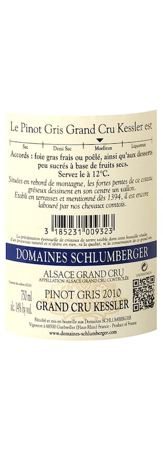 France - Frankrijk | Alsace Grand Cru | Kessler 2010 Domaines Schlumberger 