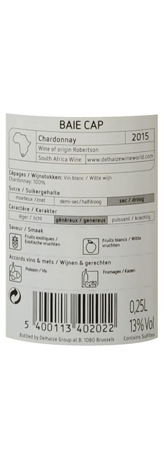 South Africa | Western Cape | Baie Cap Reserve Chardonnay Wit 