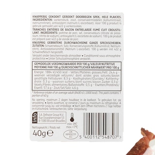 Delhaize | Gerookt spek | Krokant | Sneden 