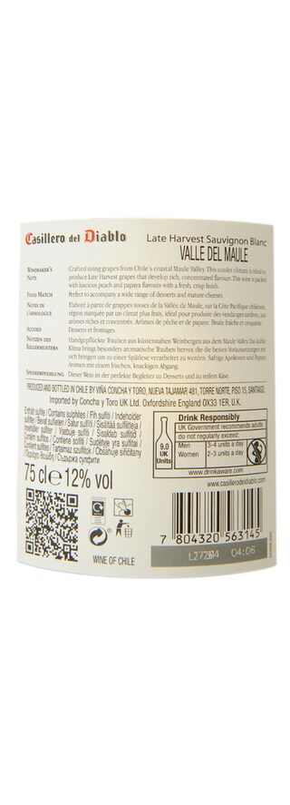 Chili | Maule Valley | Late Harvest Concha Y Toro Blanc 