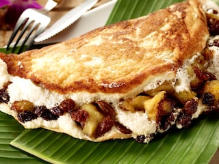 Antilliaanse omelet geflambeerd met rum