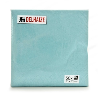 Delhaize | Servetten | Ibiza Blue | 33x33 