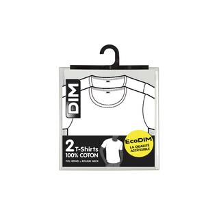 Dim | Paris | T-shirt hommes | col rond | blanc | M 