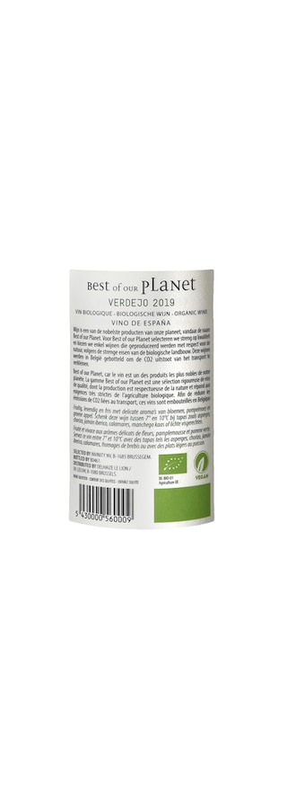 Espagne - Spanje | Valencia | Best planet | Verdejo | 75CL | 2019 | Vin blanc | Bio 