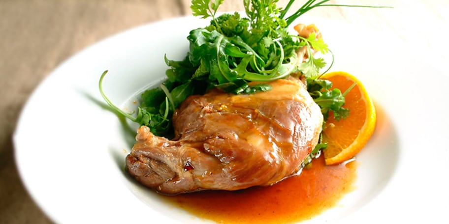 Cuisse de poulet laquée à l’orange