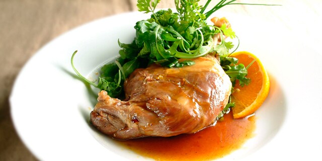 Cuisse de poulet laquée à l’orange
