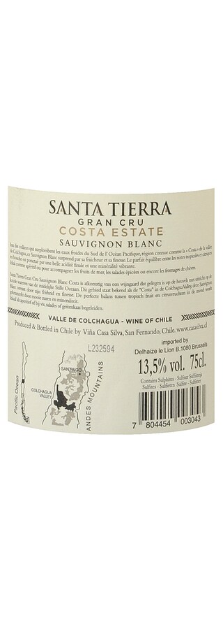 Chili | Colchagua Valley | Santa Tierra Grand Cru Costa Sauvignon 15 Wit 