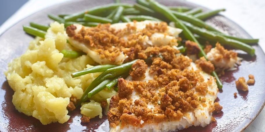 Pangasius met crumble van gedroogde tomaten