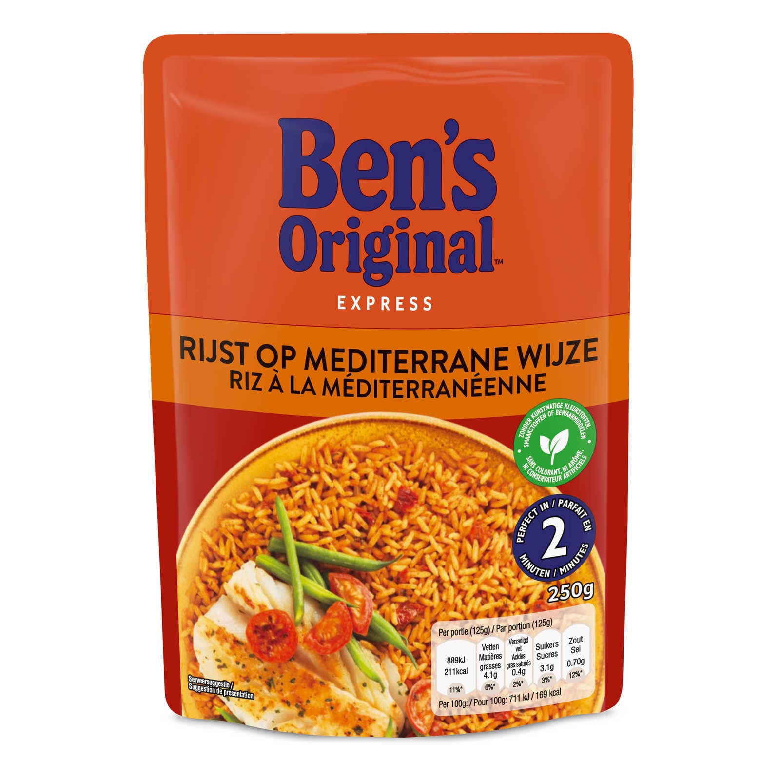 Ben's Original, Riz, Précuit, Méditérranéen, 2 min, 250 gr