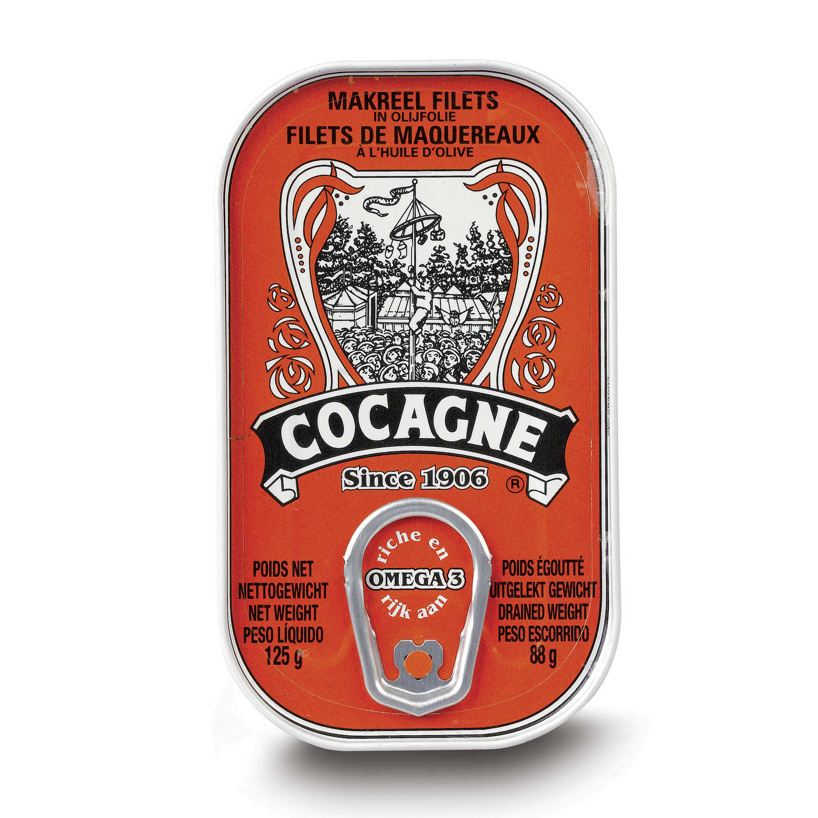 Cocagne Makreel filets Olijfolie 125 gr Delhaize