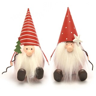 Delhaize | Metalen zittende Kerstman | 17.5x11x9 