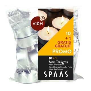 Spaas | 10 Maxi Theelichten + 1 gratis 