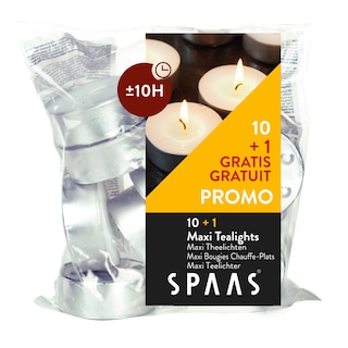 Spaas | 10 Maxi Theelichten + 1 gratis 