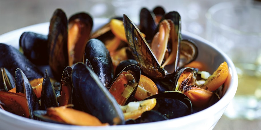 Mosselen met kumquats