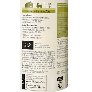 Delhaize | Bio | Sirop | Menthe | Bio 