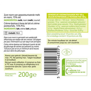 Delhaize | Crème | Epaisse | 15% M.G. 