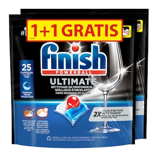 Finish | 25 Tab Lave-Vaiselle | Ultimate Regul | 1+1 